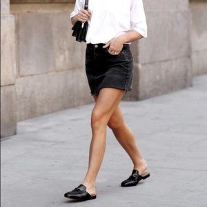 | missguided • faded black distressed tall denim mini shirt |